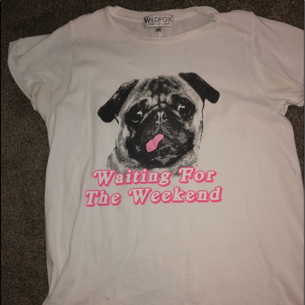 lightly distressed pug tee
